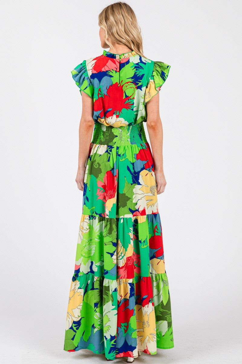 Green Floral Maxi Dress