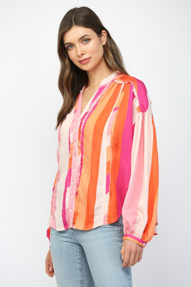 Pink Multi Stripe Top