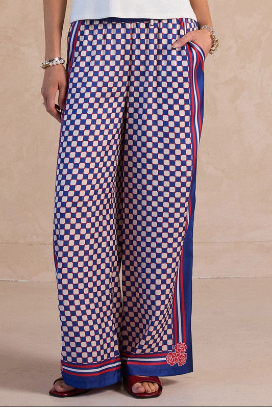 Navy Wide Leg Pants