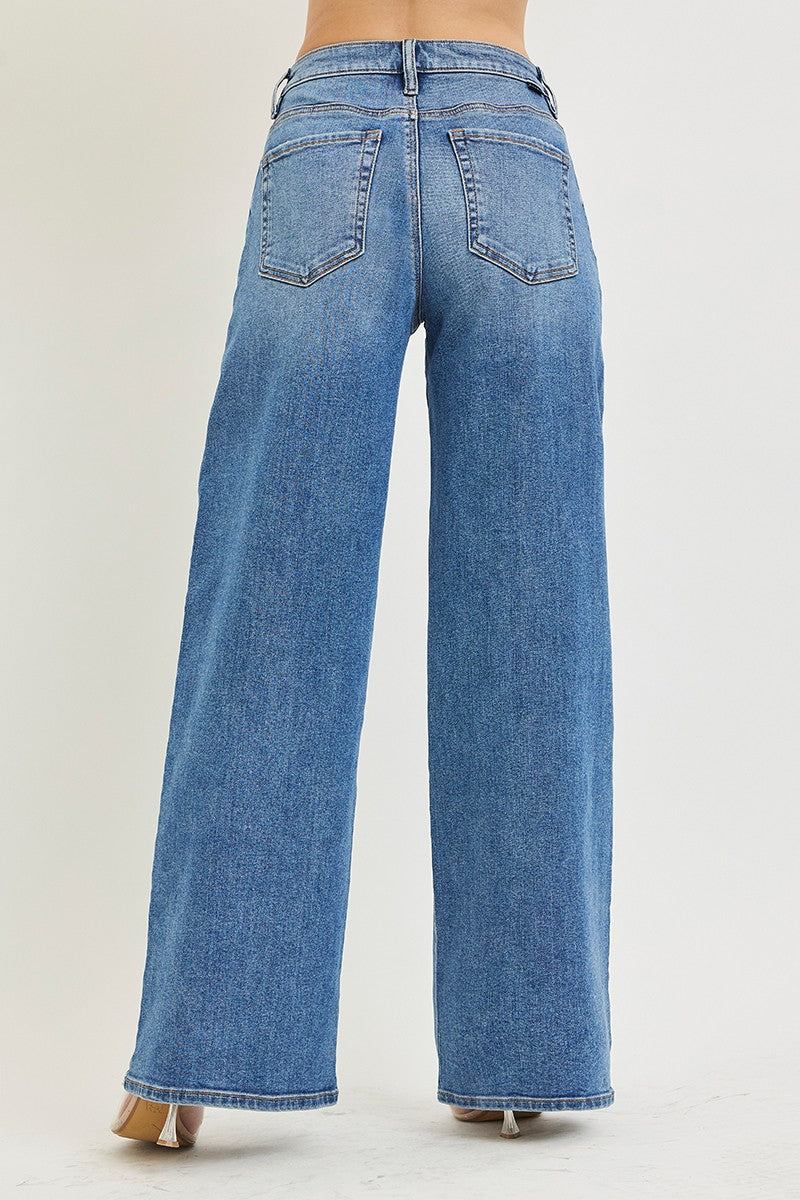 Risen Medium Wash Stripe Detail Jean
