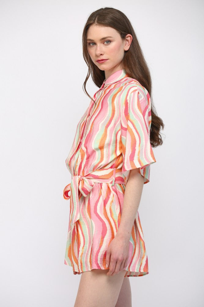 Wavy Tie Romper