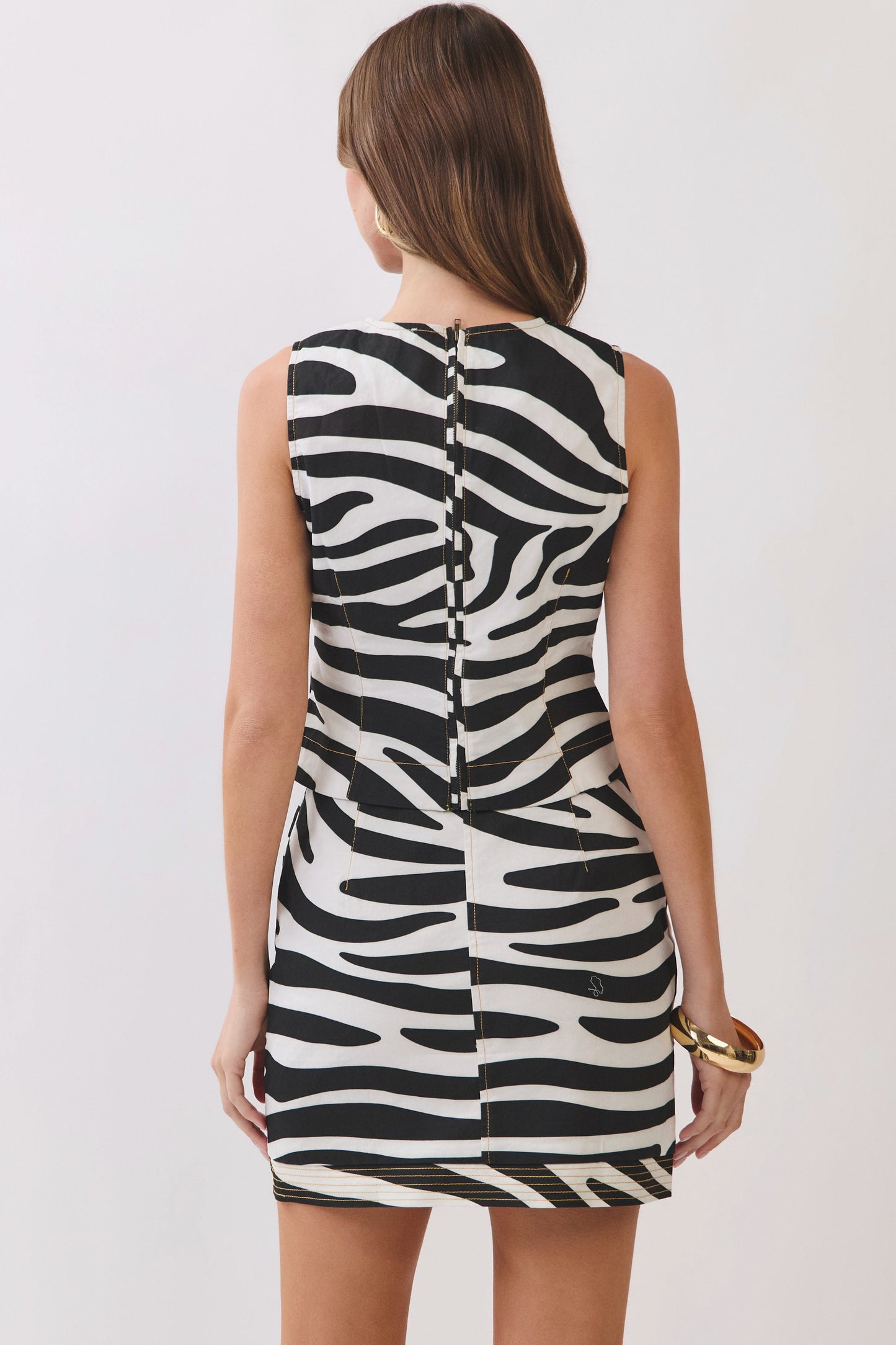 Zebra Print Peplum Top