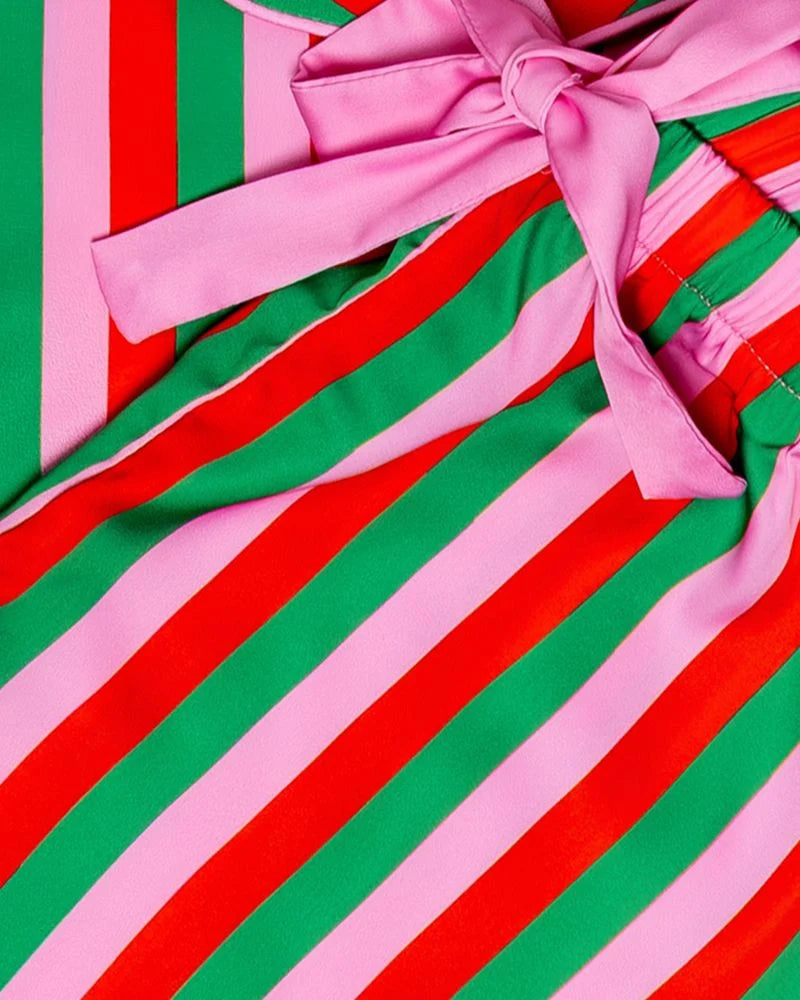 Candy Christmas Stripe Pant Set