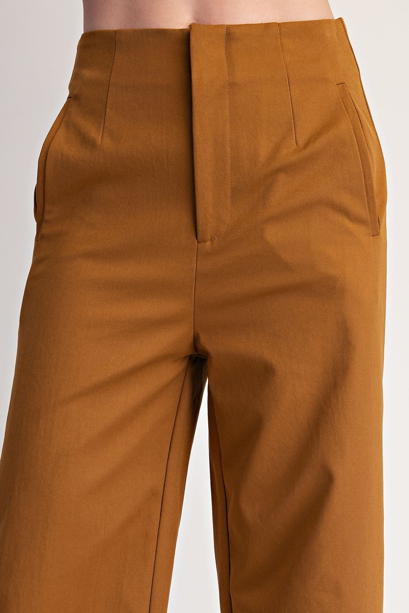 High Waist Wide Leg Pants - Camel