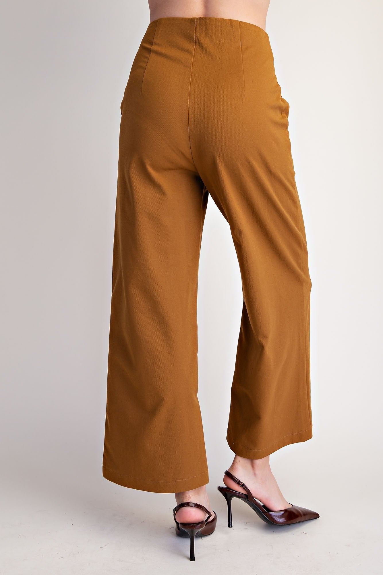 High Waist Wide Leg Pants - Camel