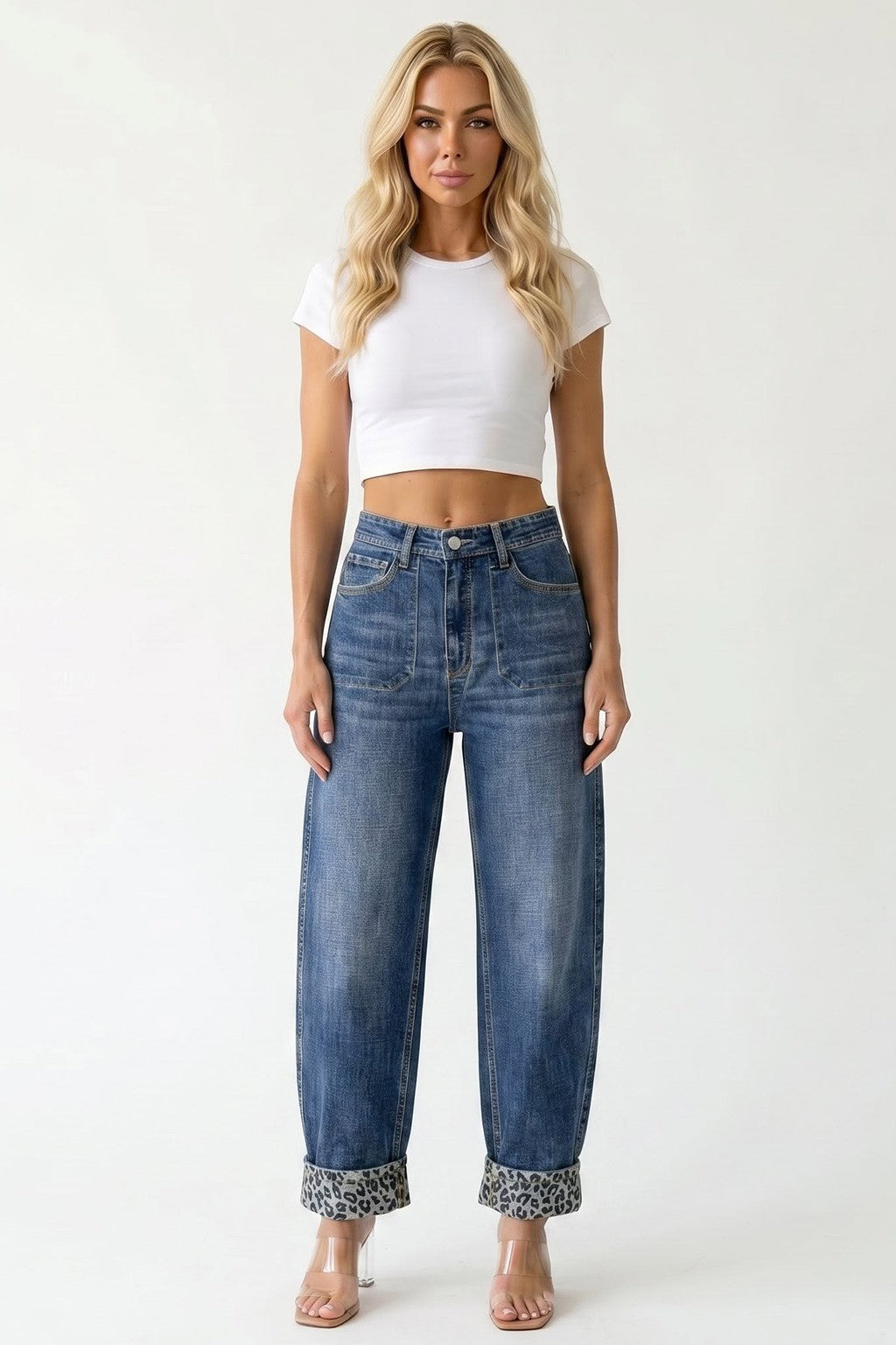 High Rise Two Way Barrel Jean