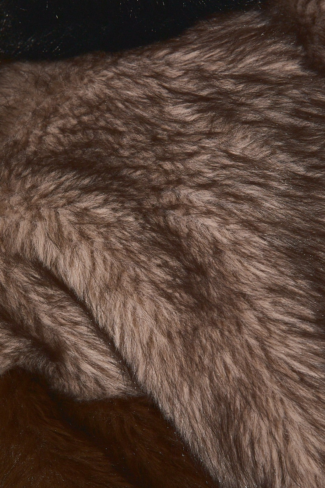 Contrast Colorblock Faux Fur Zip Jacket