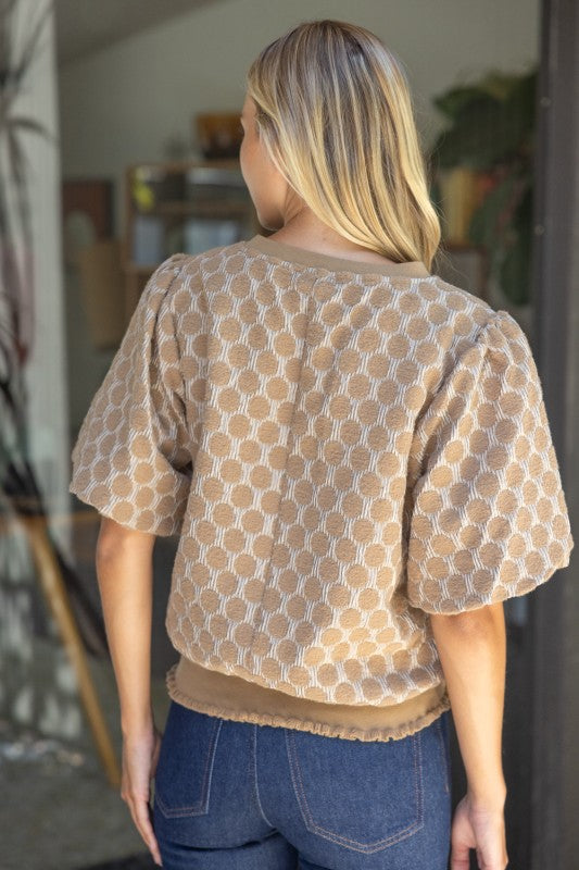 Textured Polka Dot Top