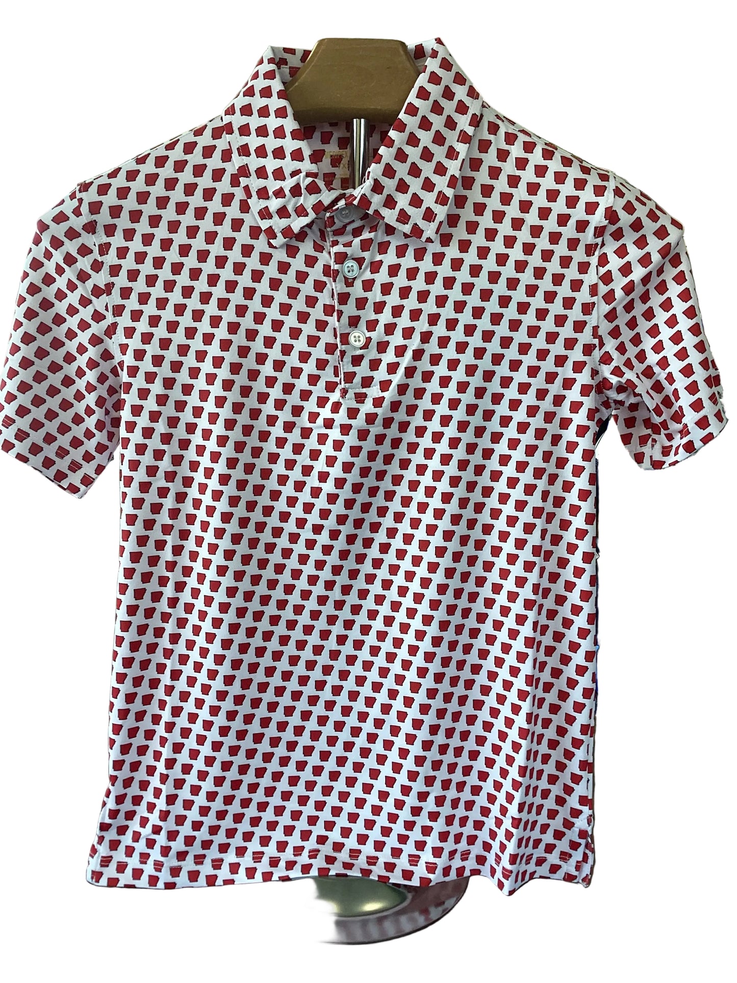Arkansas Outline-Red with Black Border
