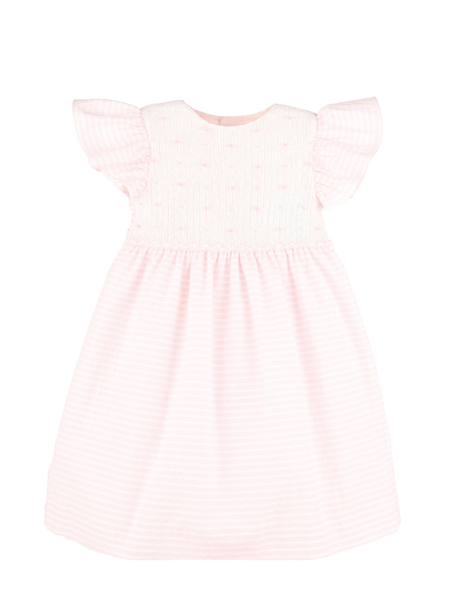 Pink Plumeti Stripe Smocked Dress