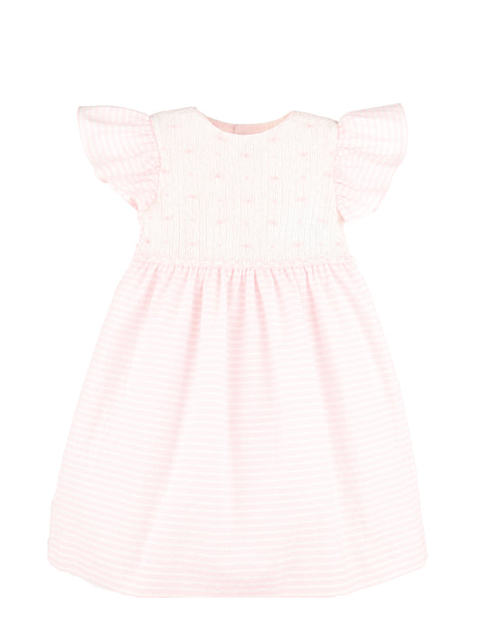Pink Plumeti Stripe Smocked Dress