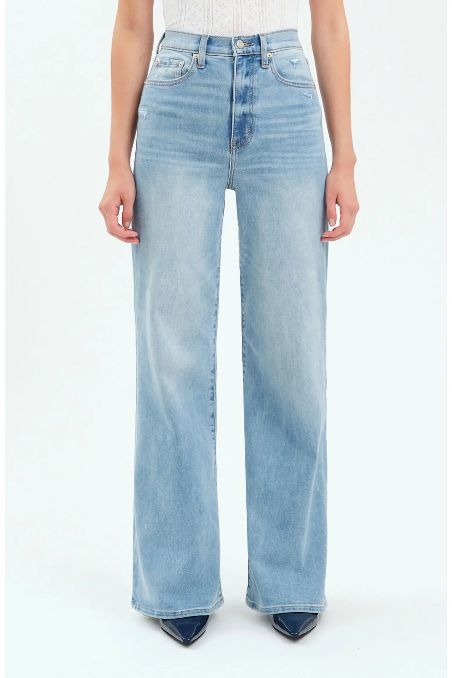 Far Out High Rise Wide Leg Jeans - Blooming Vintage