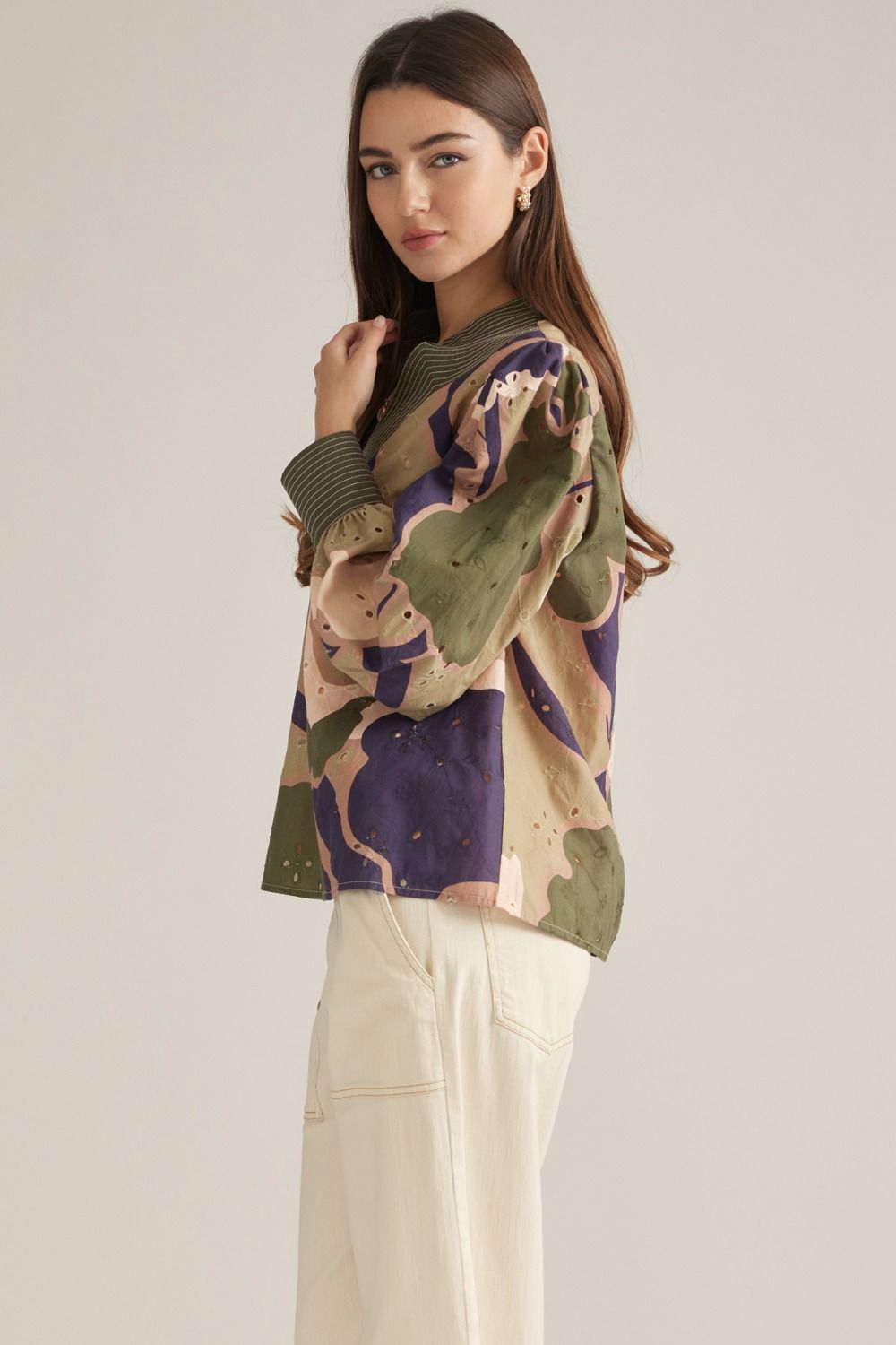 Olive Combo Top
