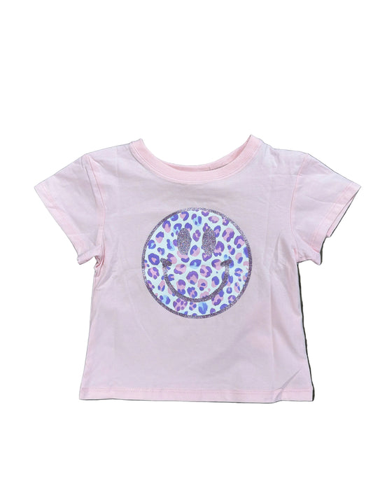Leopard Love Smiley Boxy Tee