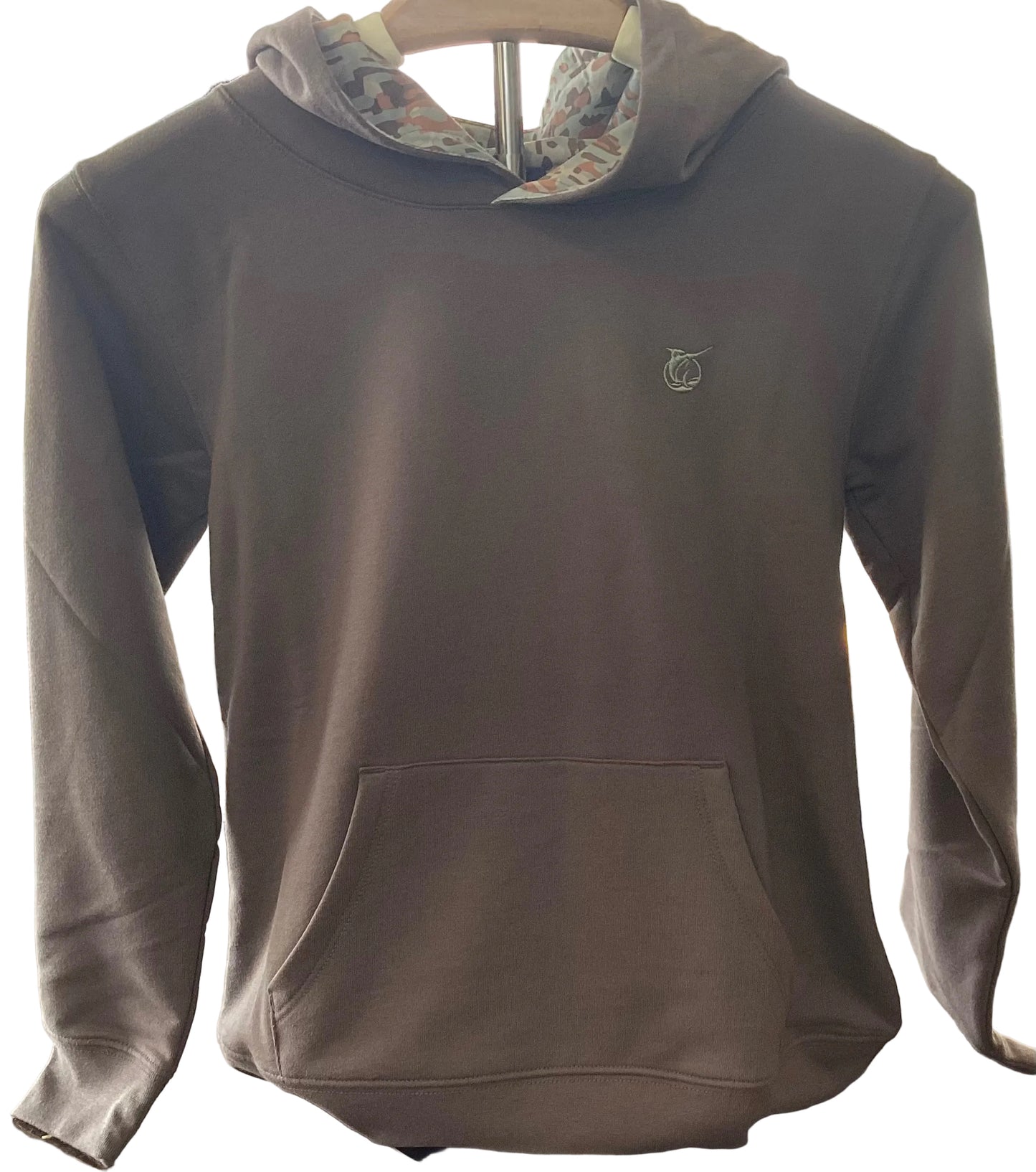 Pro Performance Hoodie T-shirt-Coffee Quartz Brown/Camo Logo