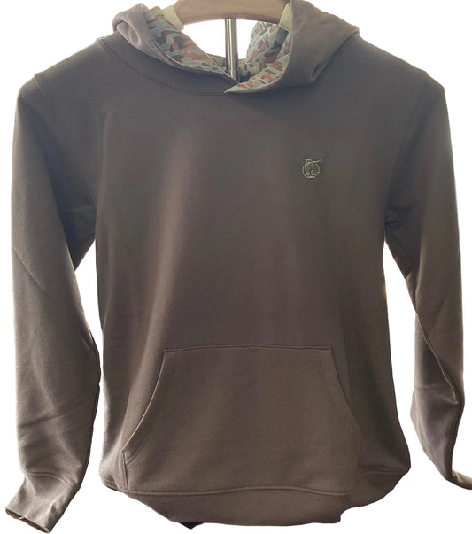 Pro Performance Hoodie T-shirt-Coffee Quartz Brown/Camo Logo
