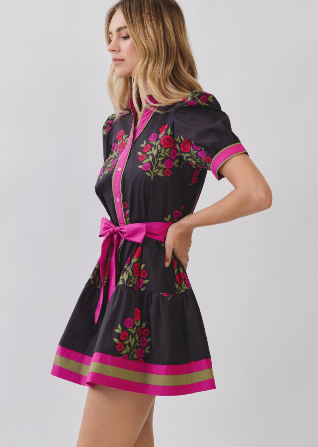 Floral Print Puff Sleeve Dress