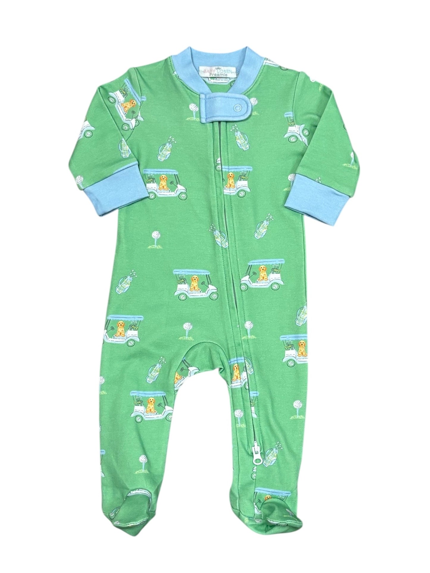 Golf Buddies Blue Zipper Footie