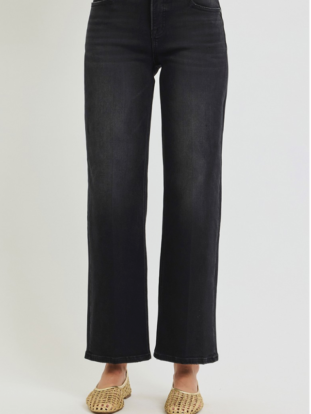 Tummy Control High Rise Ankle Straight with Crease Line Detail