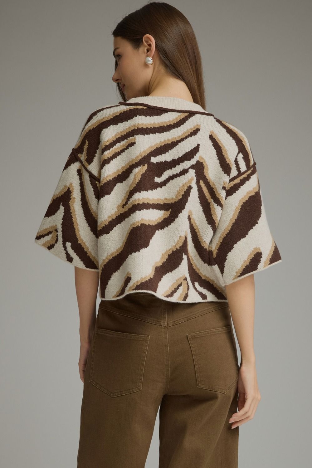 Zebra Knit Top - Oatmeal