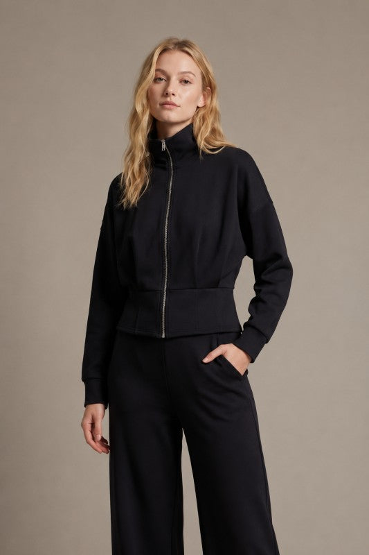 Modal Zip Jacket - Black