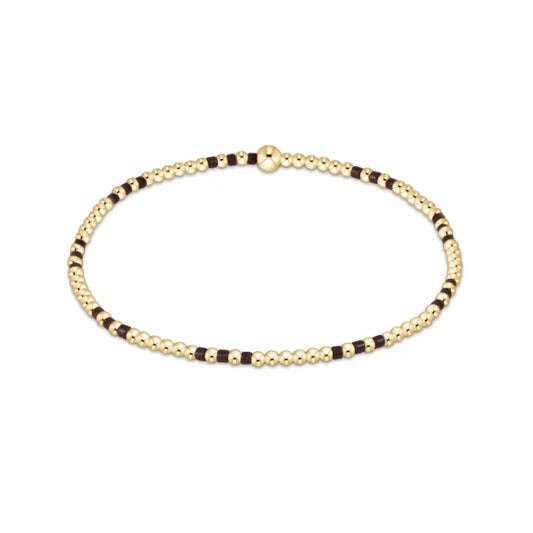 Hope Joy Pattern 2mm Bead Bracelet - Chocolate