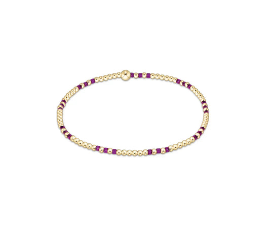 Hope Joy Pattern 2mm Bead Bracelet - Fuchsia