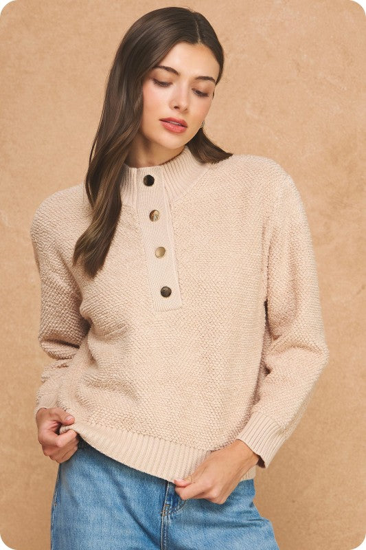 Taupe Henley Pullover