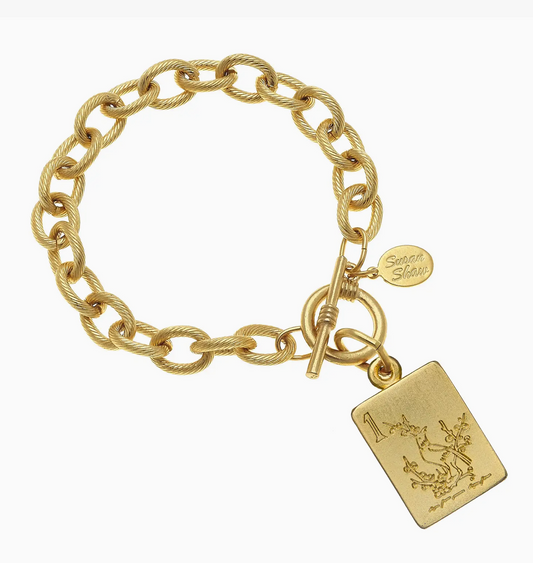 Bam Bird Mahjong Tile Toggle Bracelet