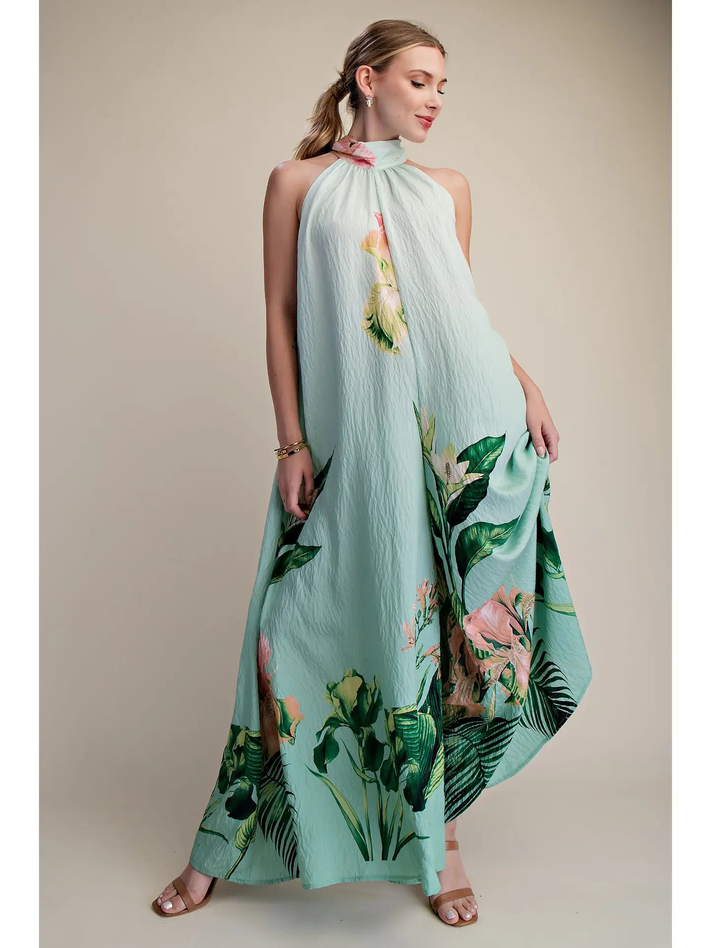 Floral Halter Neck Jumpsuit