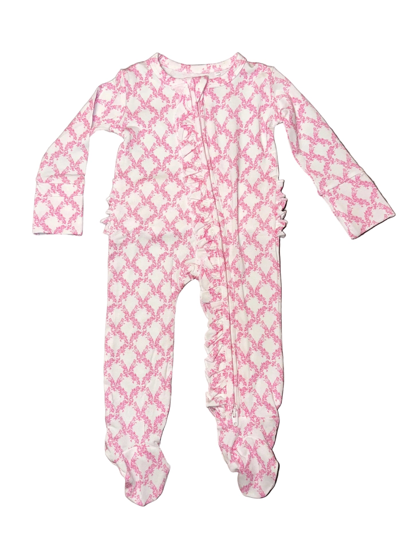 Rose Trellis Ruffle Footie