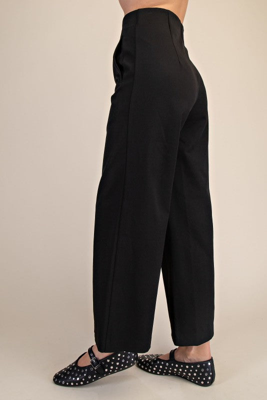 High Waist Wide Leg Pant - Black