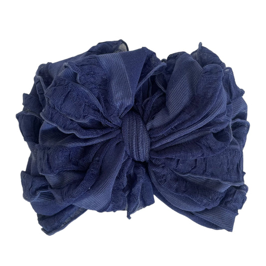 Navy Messy Bow