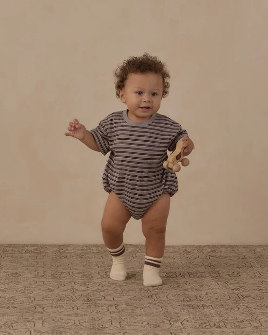 Relaxed Bubble Romper - Vintage Stripe