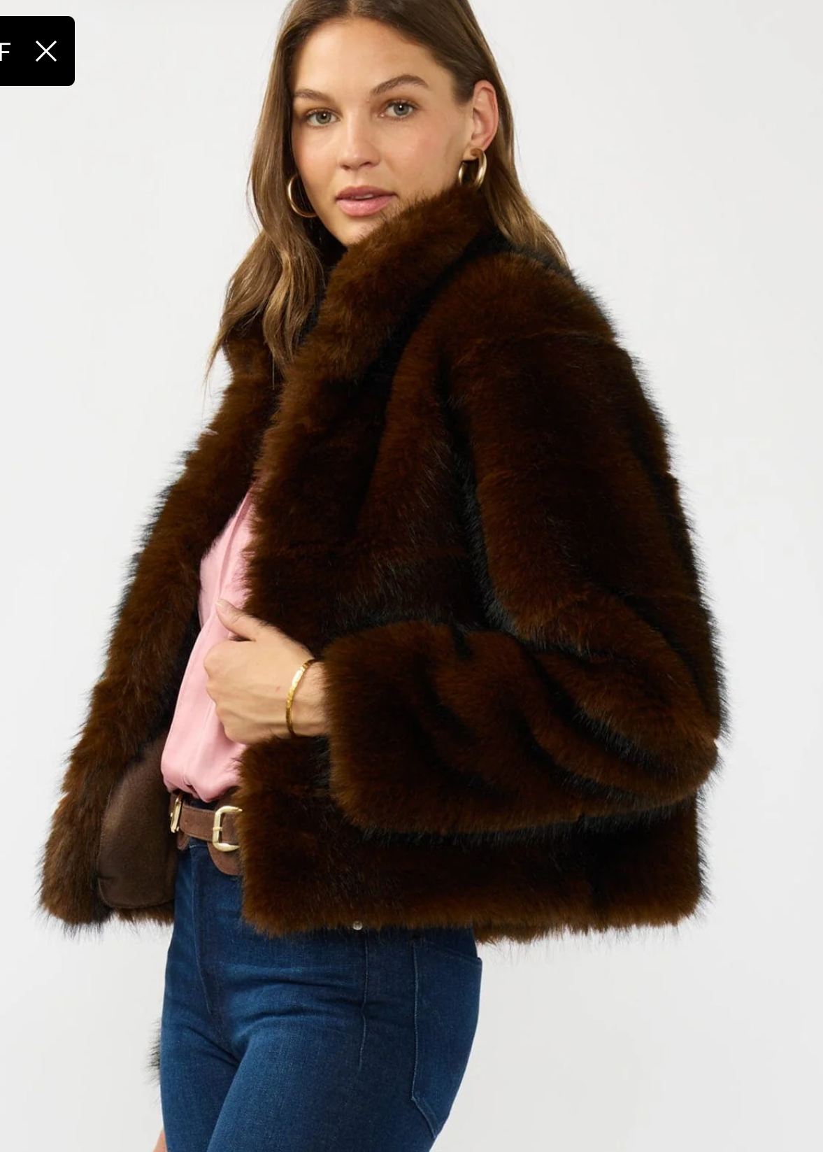 Cropped Faux Fur Toffee Jacket