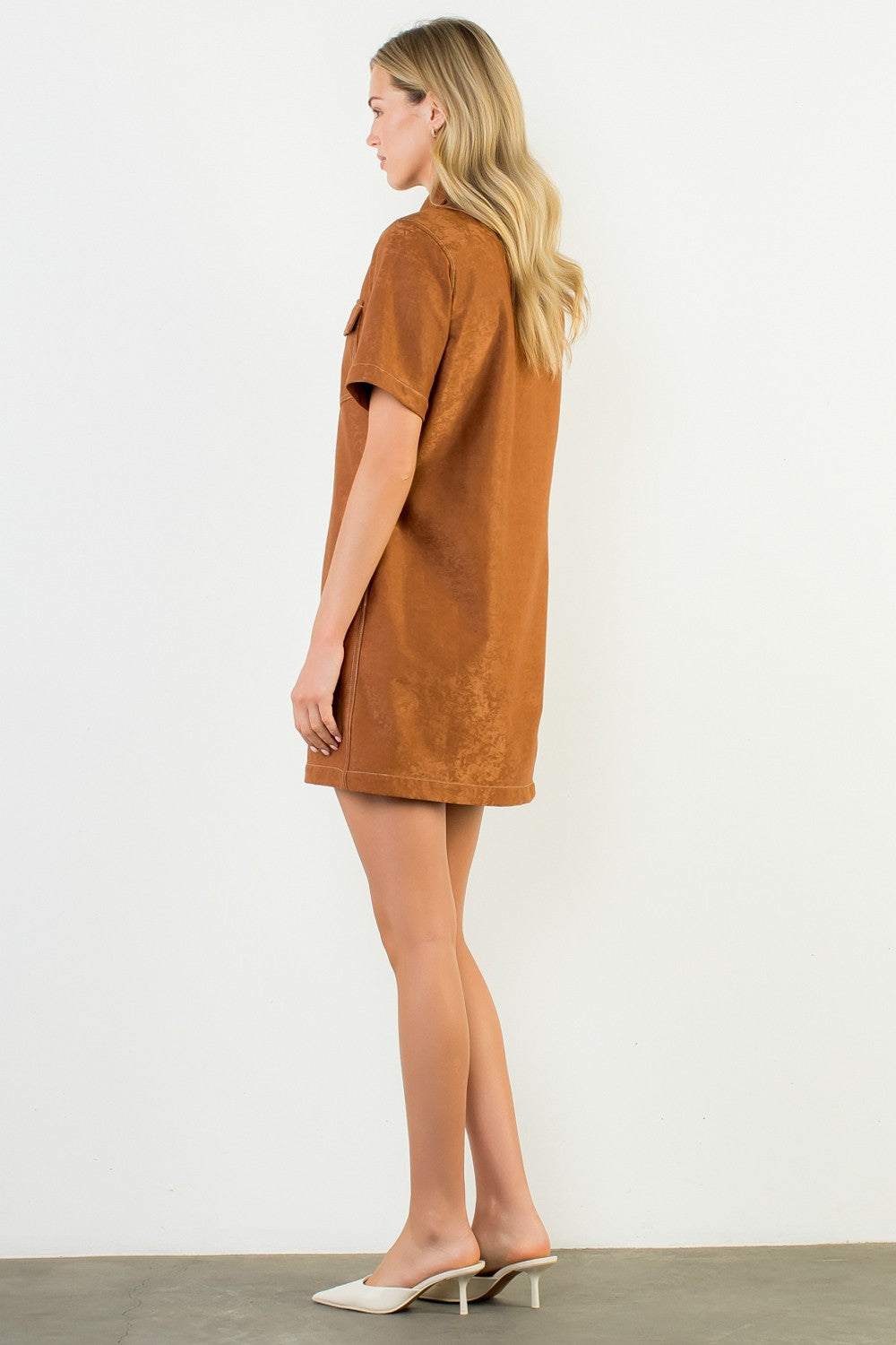 Suede Button Down Dress