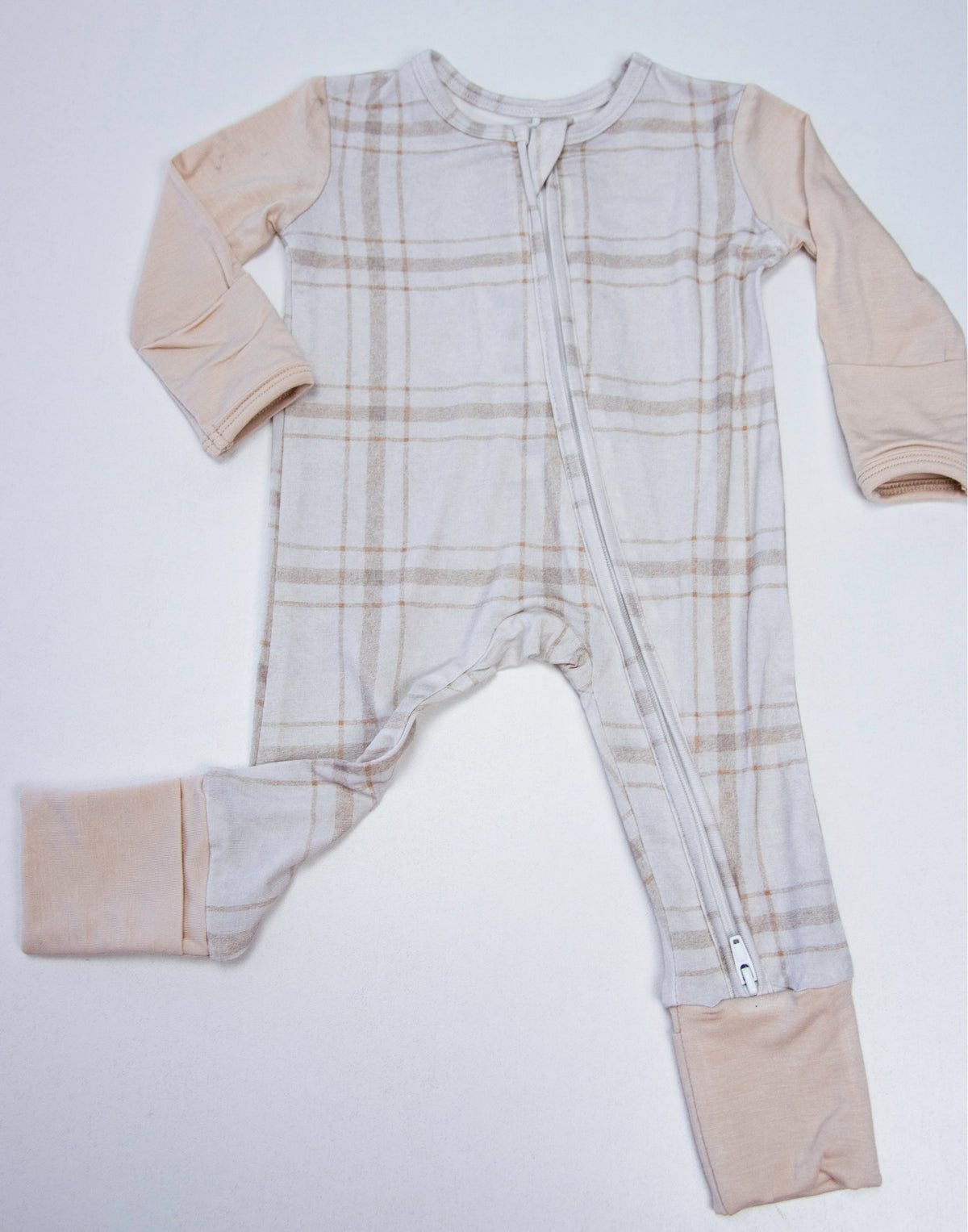 Oatmeal Plaid Footie
