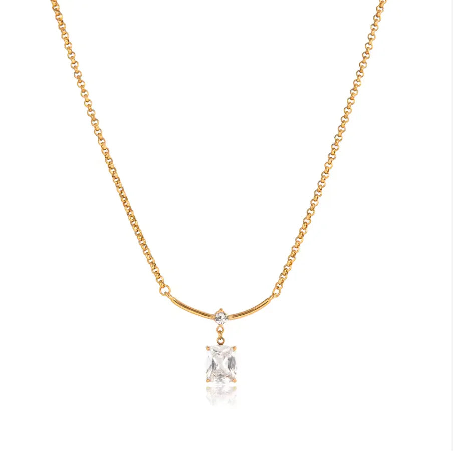 Radiant Bar Drop Necklace Water Resistant