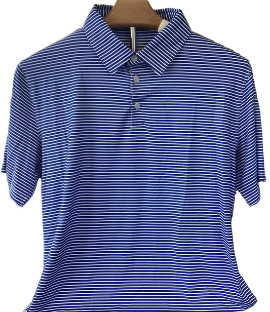 Blue/Micro Black/White Stripe Polo