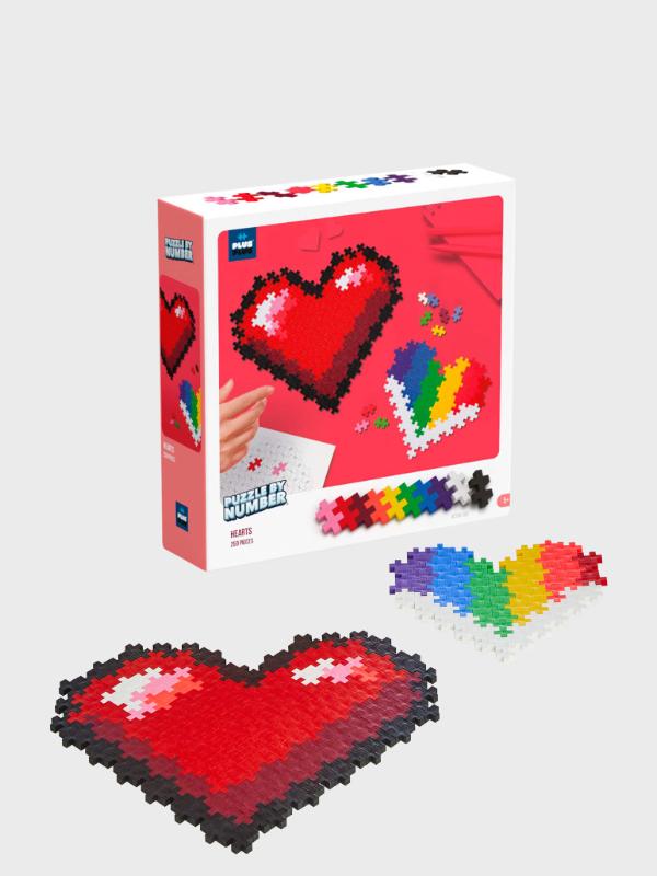Puzzle By Number Hearts