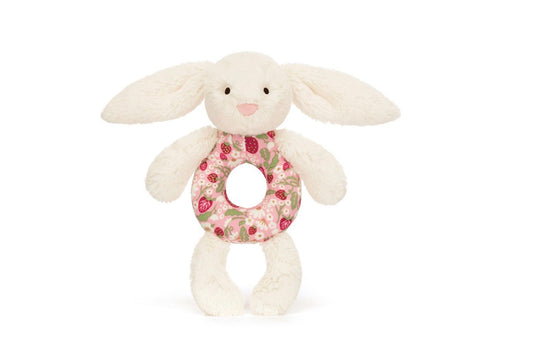 Blossom Cream Bunny ‘Berry’ Ring Rattle