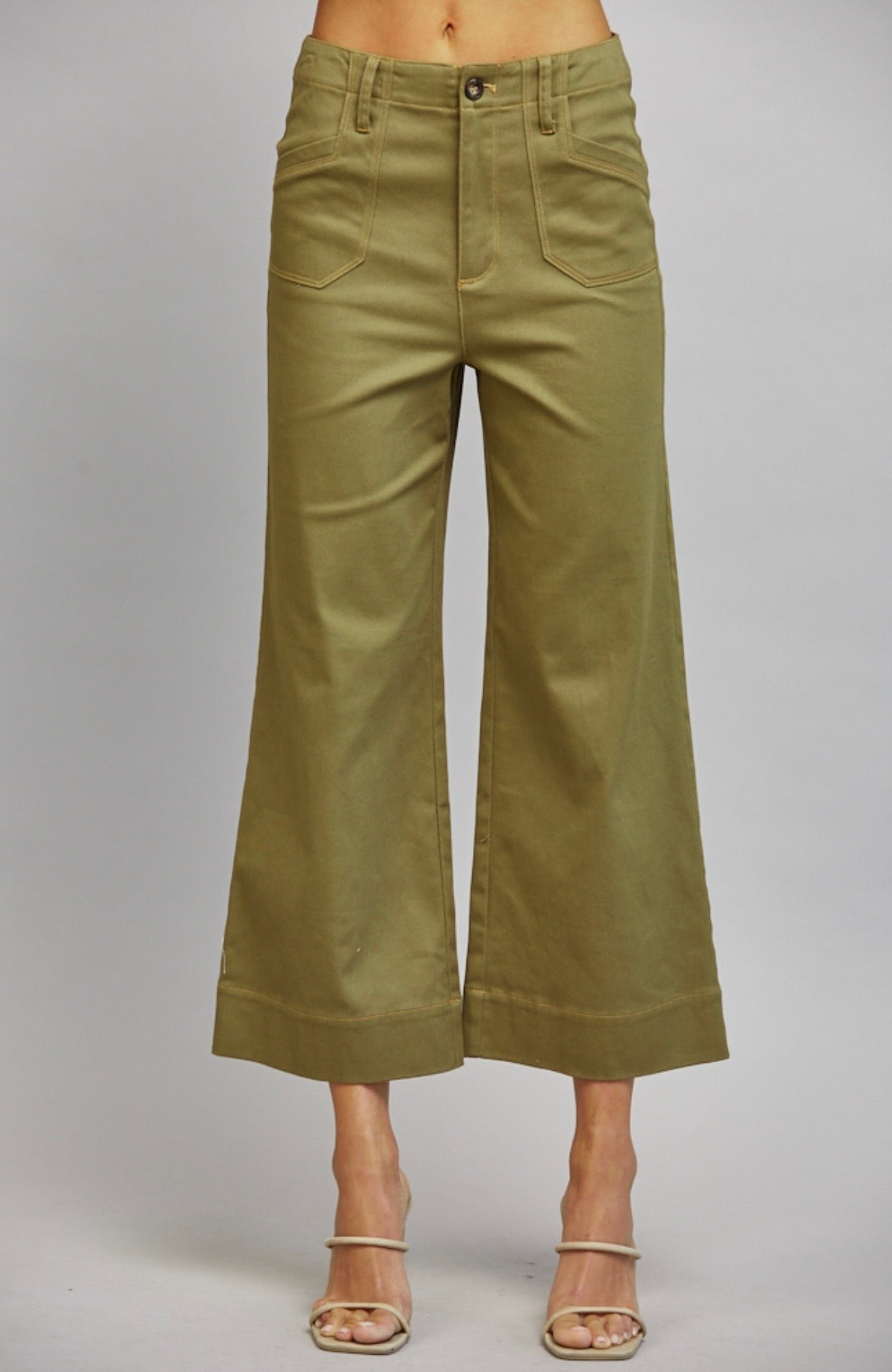 Olive High Waisted Pants