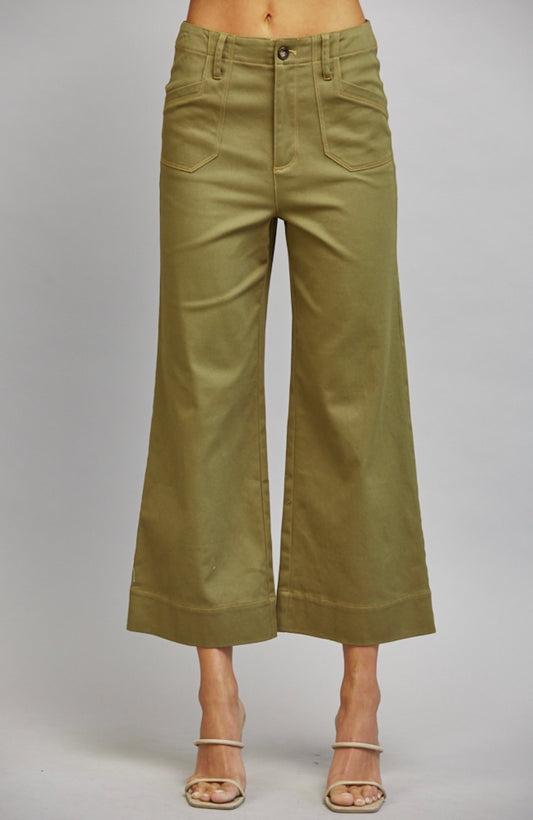 Olive High Waisted Pants