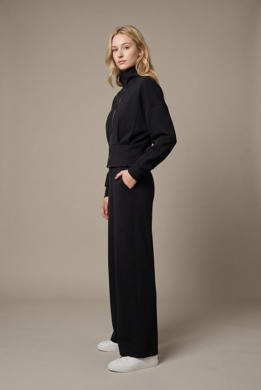 Modal Zip Jacket - Black