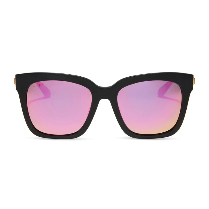 Bella Matte Black Pink Mirror