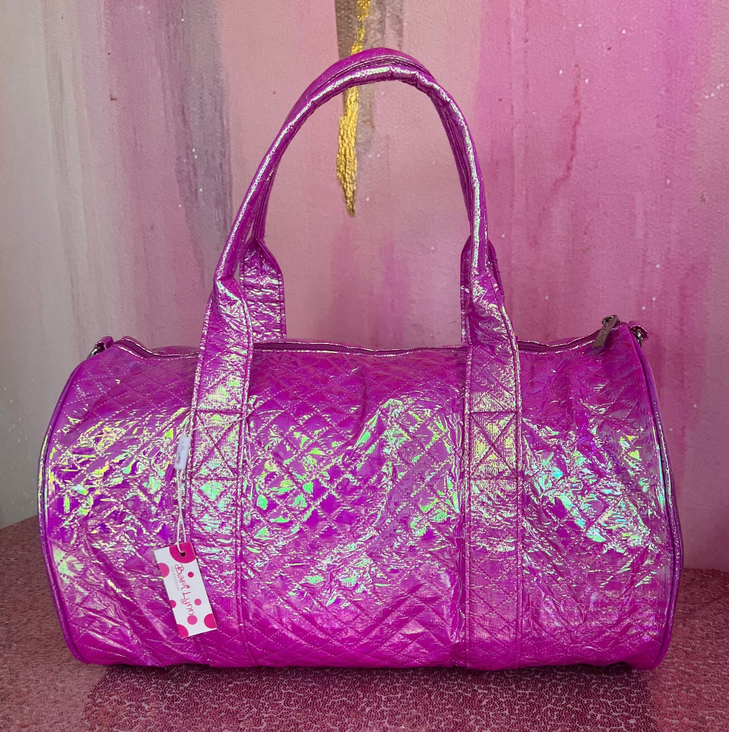 Pink Iridescent Charm Duffel Bag