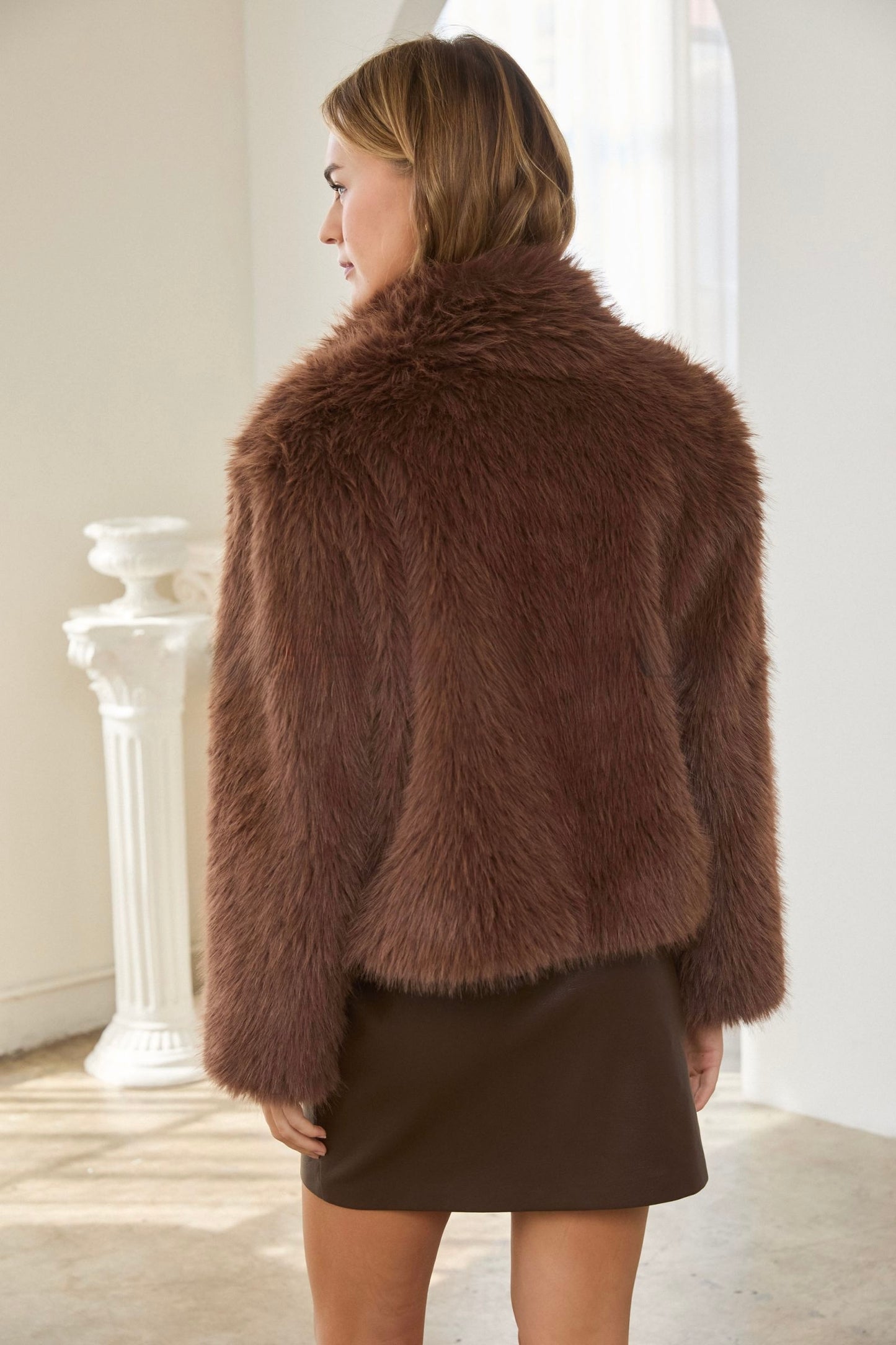 Brown Faux Fur Jacket