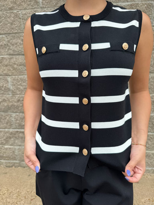 Striped Vest Cardigan