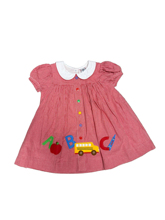 Red Gingham ABC's Bus Dress