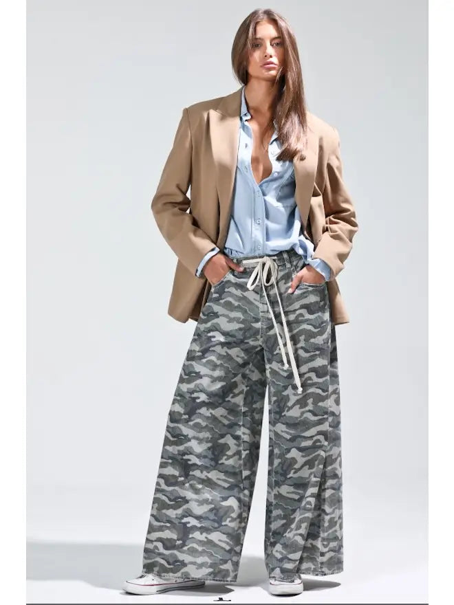 Wide Leg Camo Pant